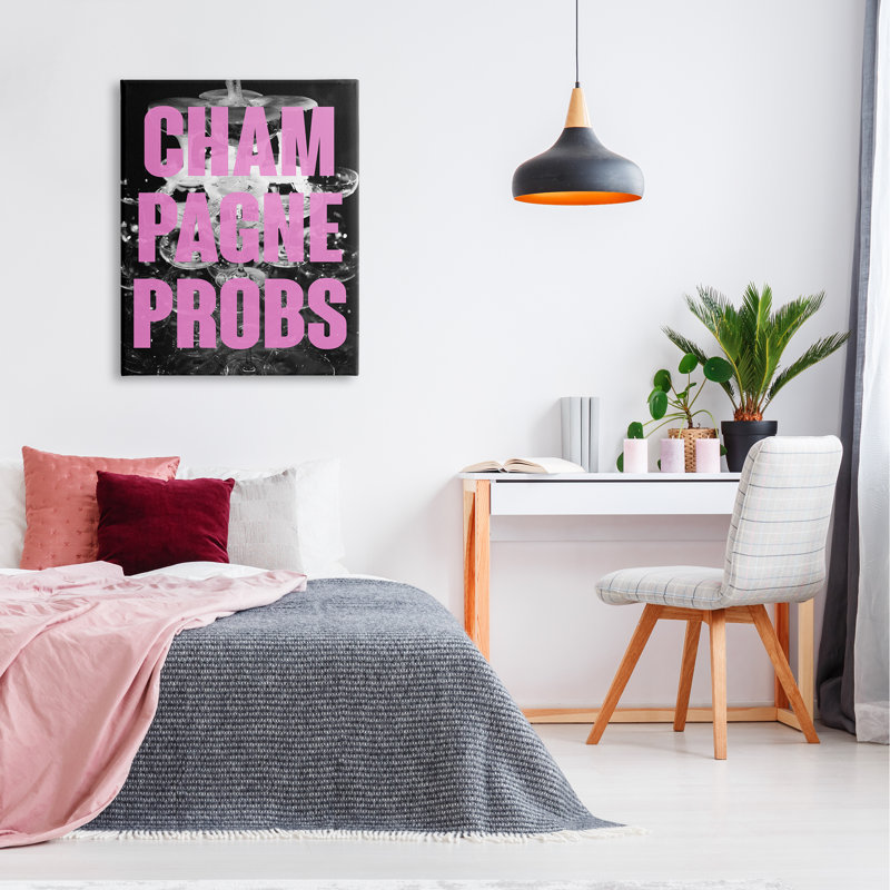 "Champagne Probs", art mural sur toile par House of Lulu, H 40 po x l 30 po x P 1,5 po