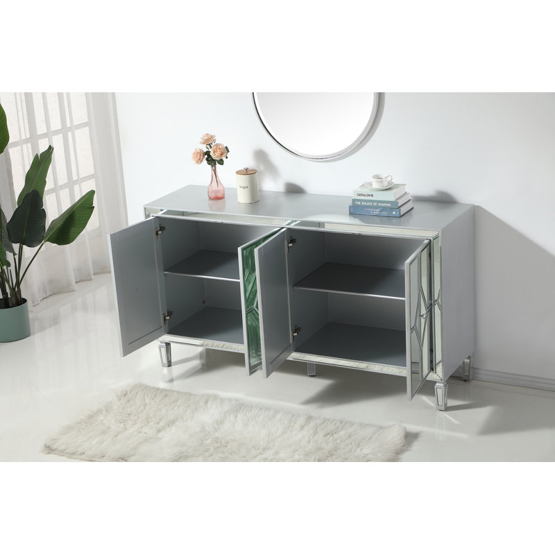 Bashaw Accent Cabinet, Silver