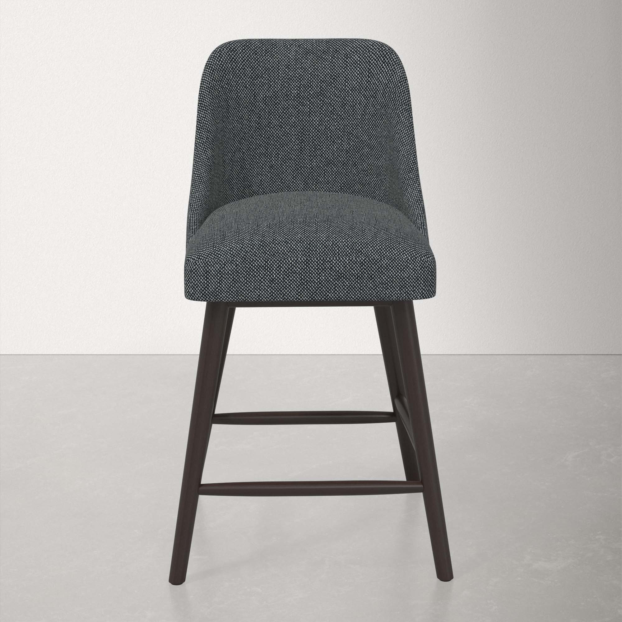 Gallie Stool, Espresso, Counter Stool (27” Seat Height), Milsap Navy Sustain Tweed