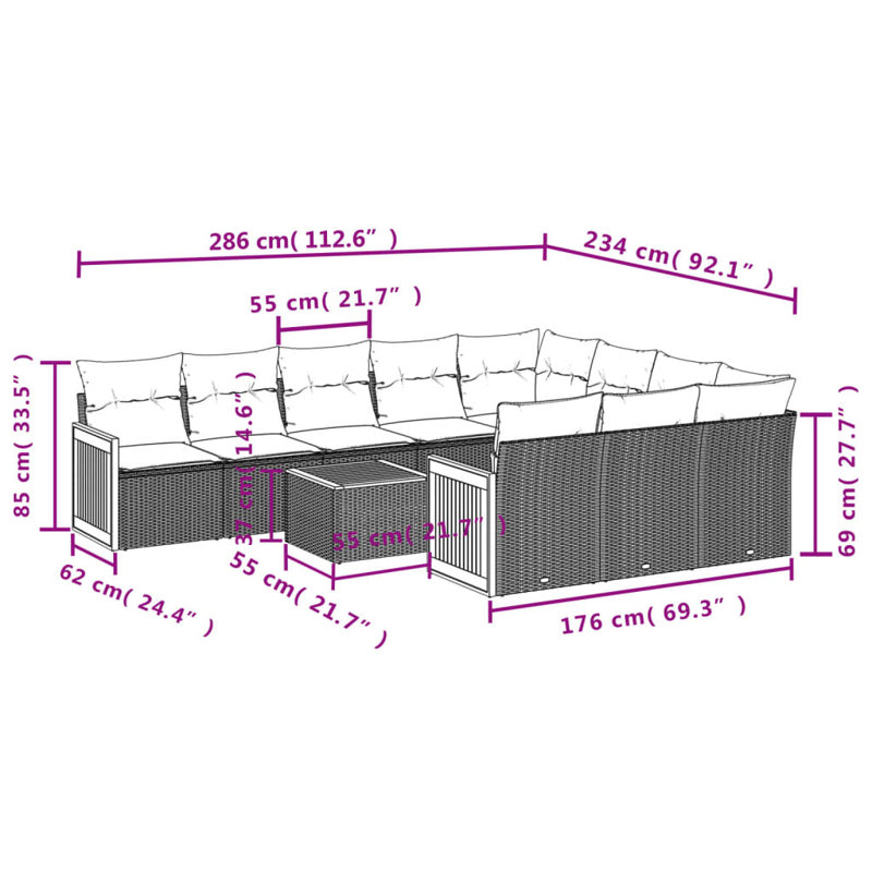 Vidaxl Garden Sofa Set