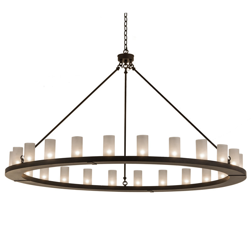Lustre de roue de wagon ombré 24 lumières Deangelis