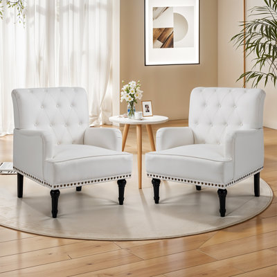 28.5" W Faux Leather Armchair