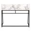 Bureau d'ordinateur moderne avec surface semblable au marbre blanc et structure en métal noir, l 48 po, convenant aux préférences de rangement du bureau personnel en métal d'aspect marbre, l 45,94 po, tablettes pour un espace de travail simplifié-133341403
