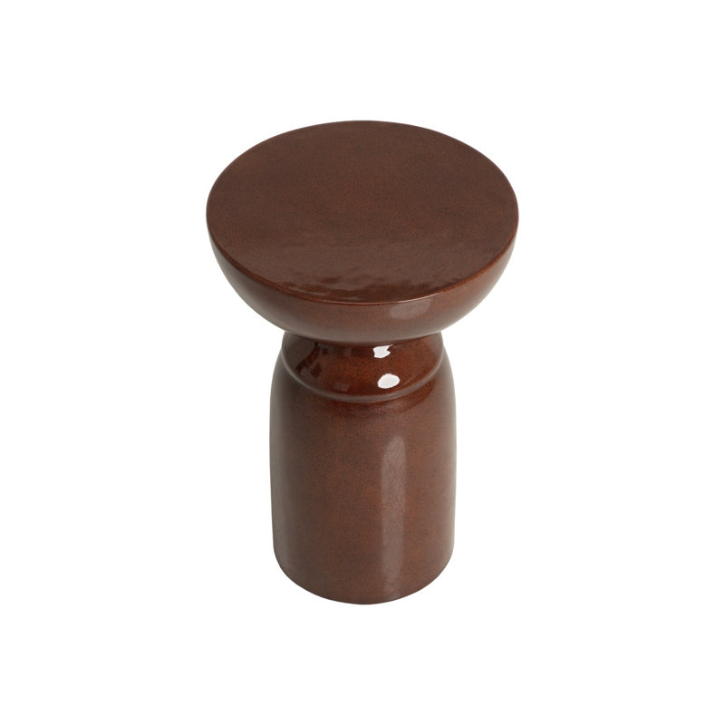 Sophie Pedestal End Table, Red Ochre