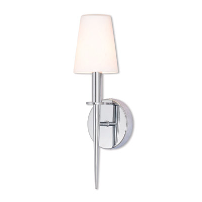Applique murale en verre blanc opale soufflé à la main - Conforme à l'ADA de 4,25 po