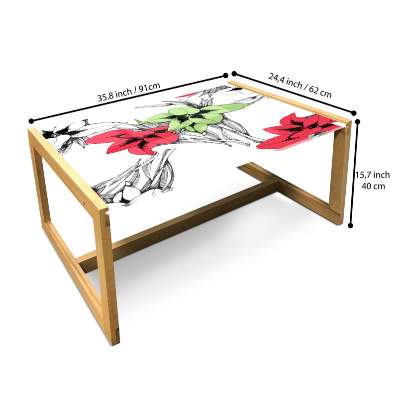 Jamise Trestle Coffee Table, 40cm H x 91cm W x 62cm D