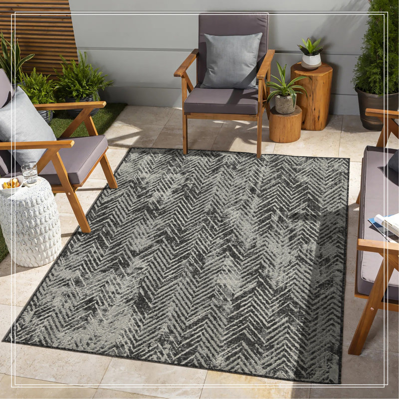 Anthracite Indoor/Outdoor Area Rug, Runner 2'7" x 7'3"