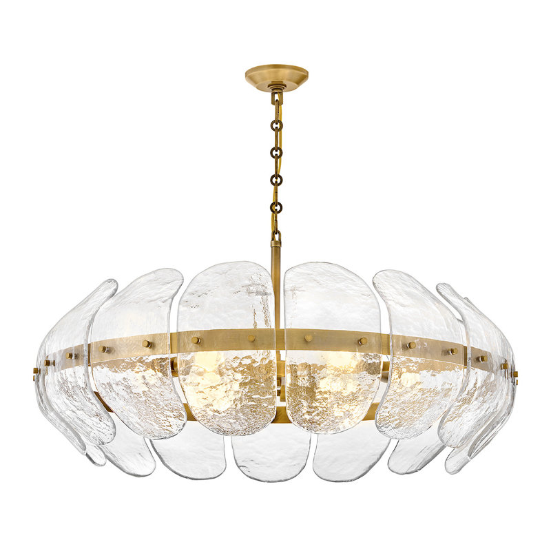 Heritage Brass 6-Light Drum Chandelier with Clear Glass Panels