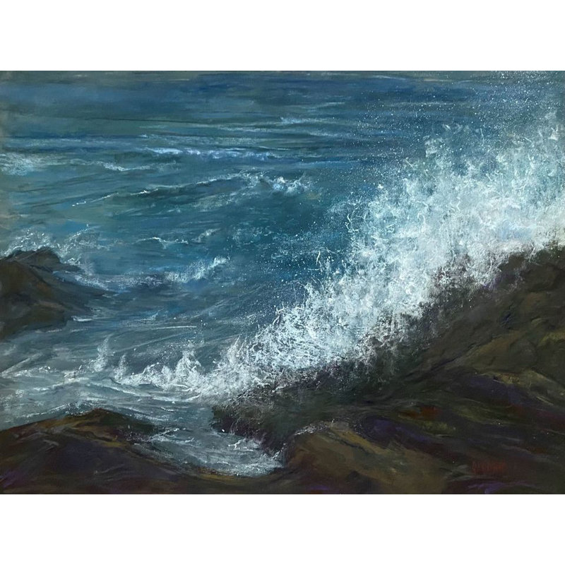 «Crashing Like Icare» par Dina Gardner, Toile encadrée noire, H 19 po x l 25 po x P 2 po