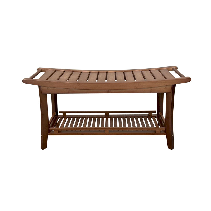 Talreja Solid Wood Spa Style Bench, Caramel