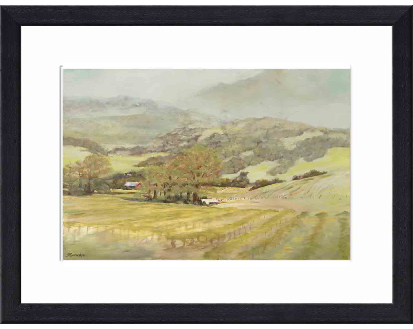Spring Vineyard Painting by Silvia Rutledge, 37.8" H x 53.8" W x 1.18" D, Maple