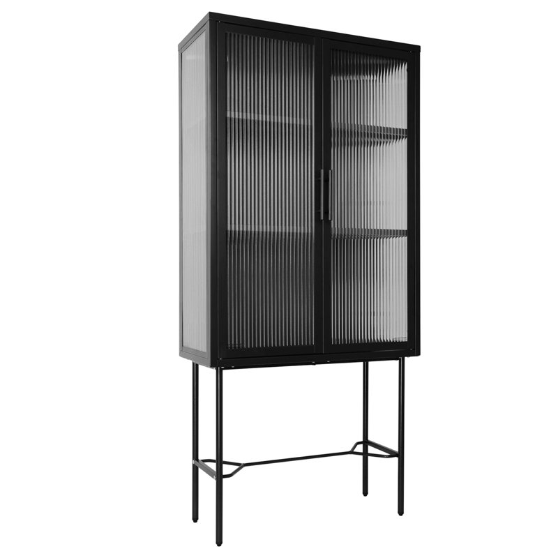 Caresha Metal Accent Cabinet, Black