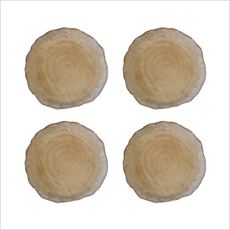 Stoneware Organic Shaped Plate With Reactive Glaze