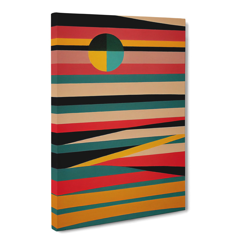 Chelston Sunset Abstract Stripes - Wrapped Canvas, 50cm H x 35cm W x 3cm D
