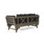 Lit de jour d'extérieur gris avec fonction extensible, construction en bois, coussins d'eau, hauteur 26,81 po, sièges à lattes, P 30,66 po, l 67,44 po, lit de jour convertible en H, structure, dimensions, sièges