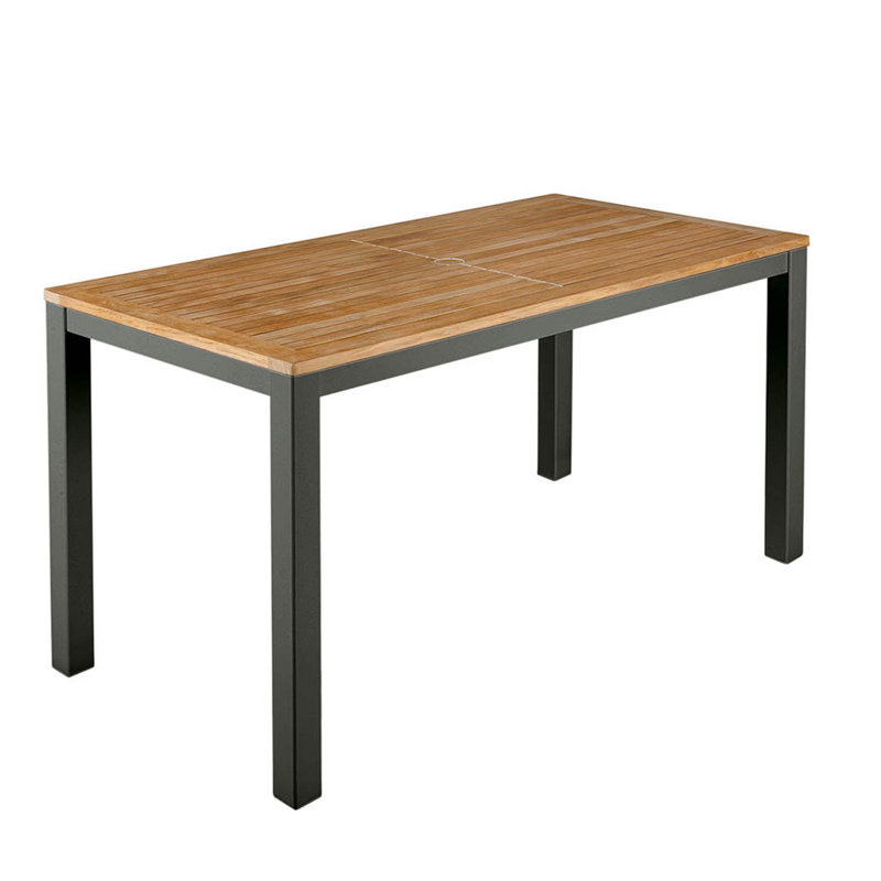 Aura Narrow Dining Table, 29" H x 55" W x 28" D, Graphite