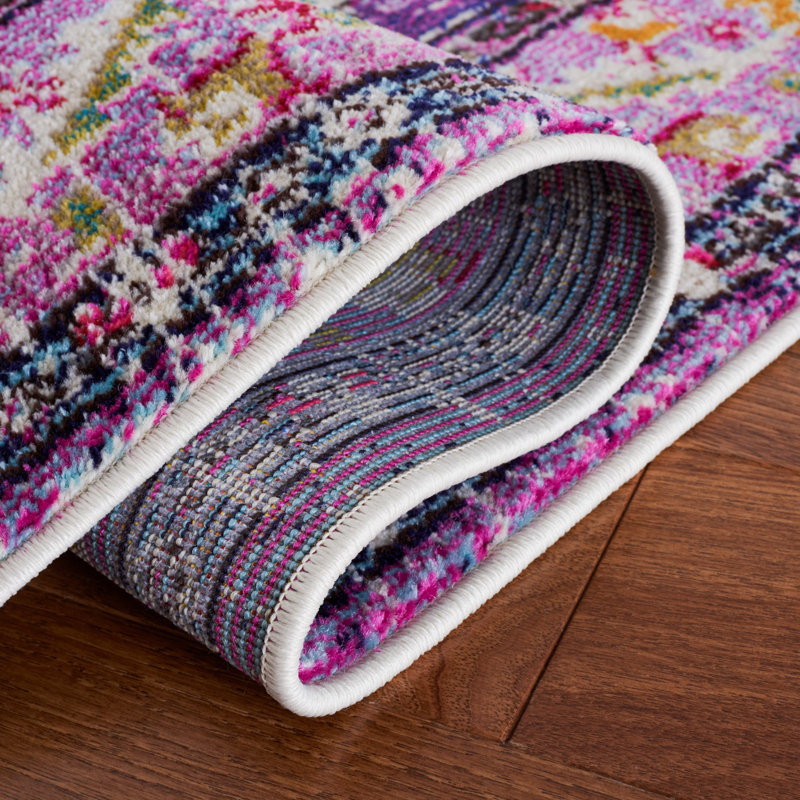 Almyra Oriental Area Rug, Rectangle 9' x 12', Violet/Fuchsia