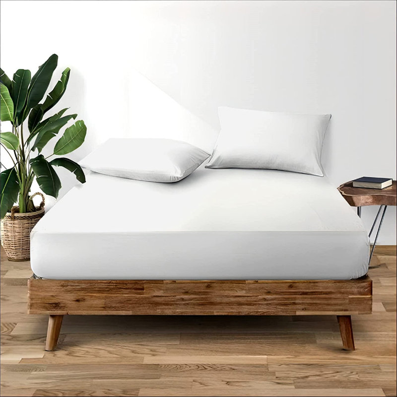 Janoshan Premium Egyptian Cotton Fitted Sheet, White, Kingsize (5')