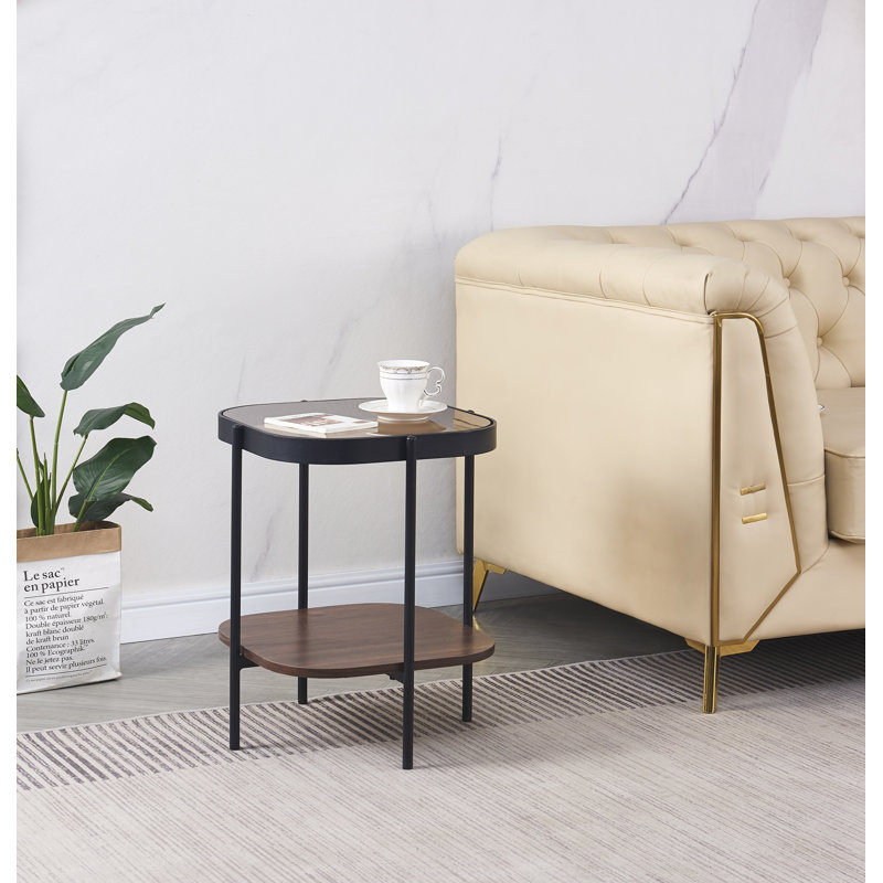 Allmar Glass Top End Table