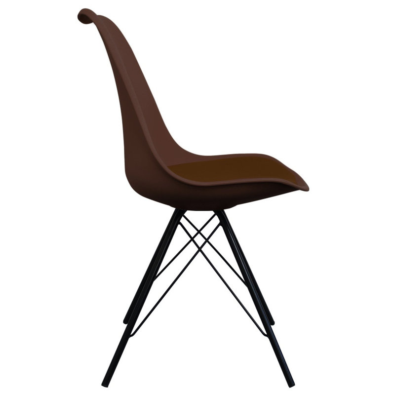 Aneta Plastic Side Chair, Brown