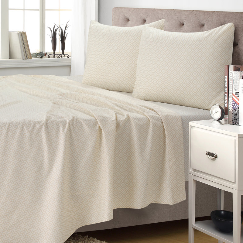 Harper 4-pc Sheet Set Nutural Full, Full Sheet Set with 2 Pillowcases