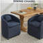 1 ensemble de fauteuils en velours, pour table de salle à manger, avec coussin de dossier et roues universelles, bleu-1891418532