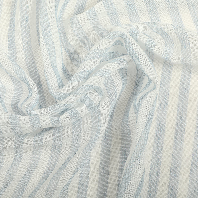 Keirra Striped Tailored Kitchen Curtain, Blue