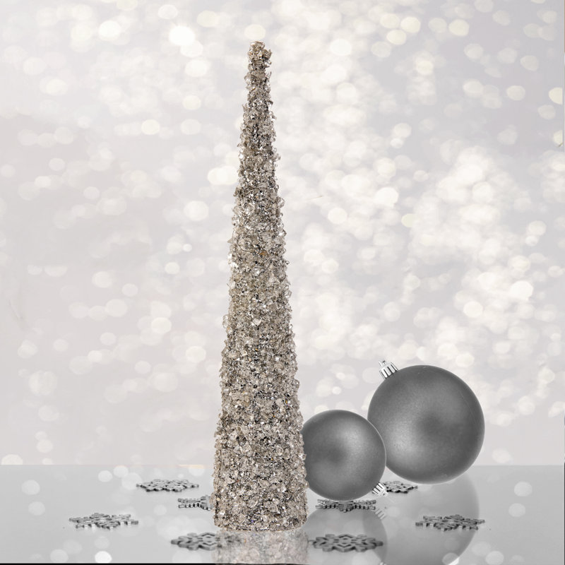Christmas Tree Tabletop Tree, 24" H x 5" W x 5" D, Silver