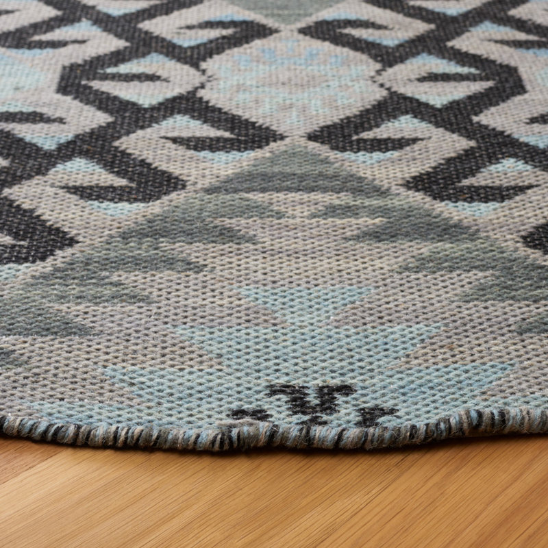 Tapis kilim en laine / polyester fabriqué à la main Arbenor Southwestern, Rond 6 pi