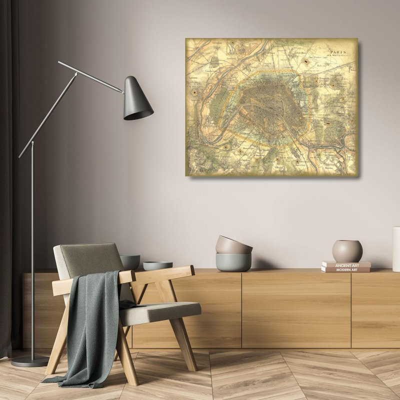 Carte de Paris, H 19 po x l 24 po