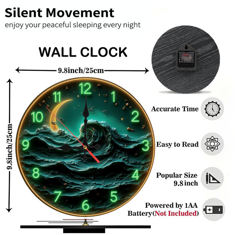 Horloge lumineuse avec lune