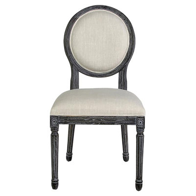 Medallion Fabric Side Chair in Ivory