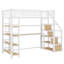 Lit mezzanine simple en métal avec escalier intégré