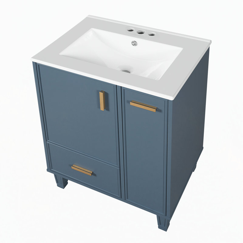Bathroom Vanity With Sink And Ample Storage, Combining Style And Functionality For Your Bathroom., Blue