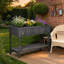 Dark Grey Fir Wood Elevated Raised Garden Bed, 8 Compartment Rectangular Plant Stand