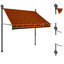 Dakota Fields Fabric Orange/Brown Cover Retractable Patio Awning-378808394