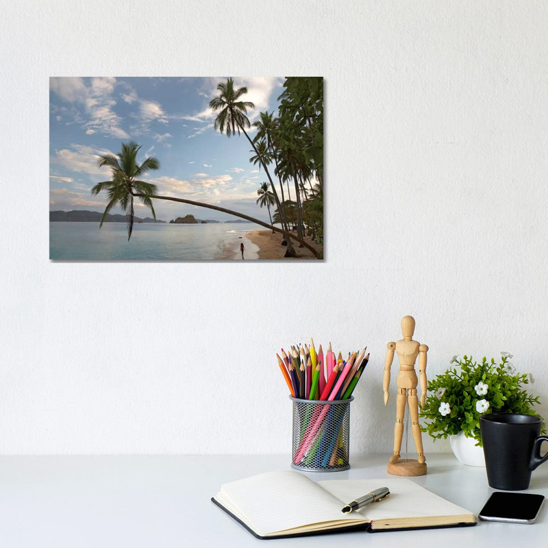 Tourist Walking Along Beach, Tortuga Island, Costa Rica by Tim Fitzharris - Wrapped Canvas Print, 20.32 cm H x 30.48 cm W