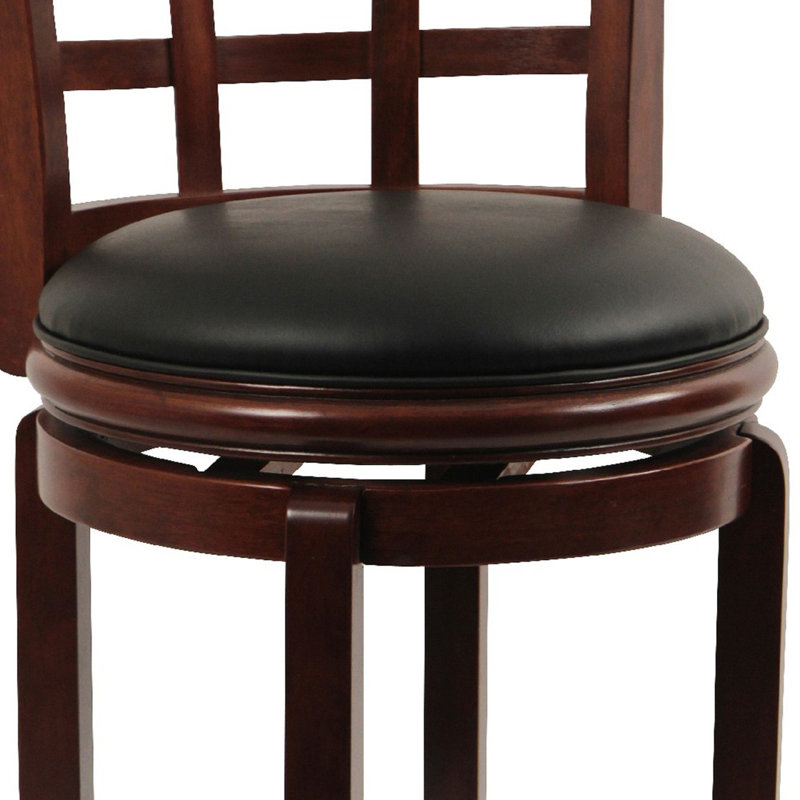 Tabouret de comptoir pivotant 24 po Sabi, bois massif, similicuir