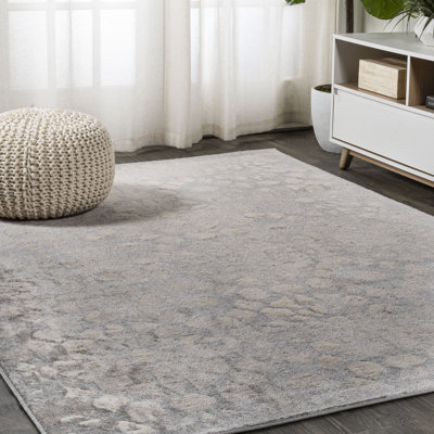 Roma Ornate Geometric Tile Gray Rug