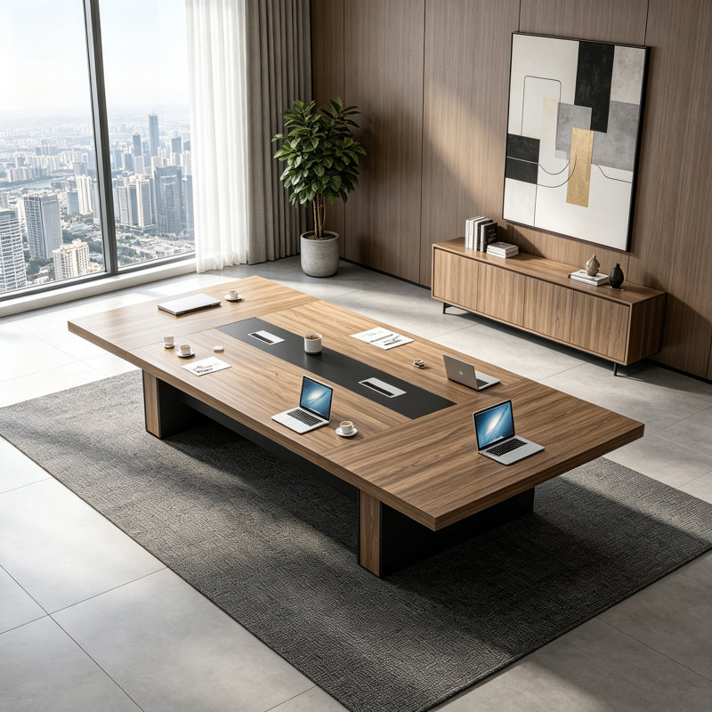 94.6 " MDF Rectangle Conference Table, Walnut