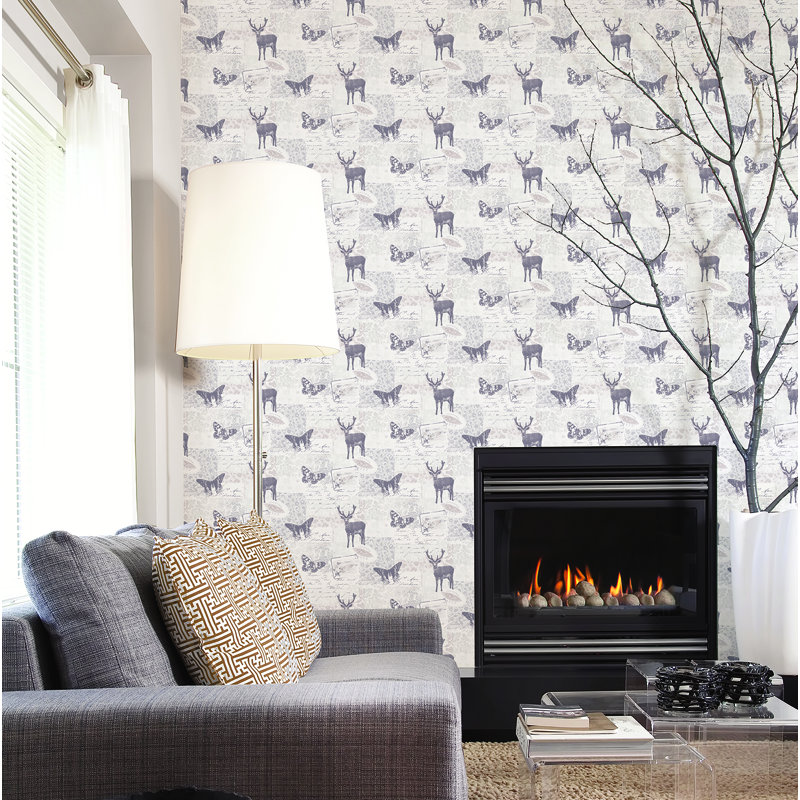 Han 10m x 53cm Matte Wallpaper Roll, Grey/White