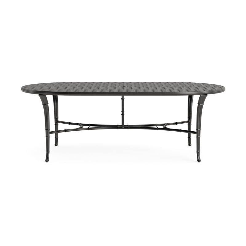 Calcutta Outdoor Oval Dining Table, Textured Pewter