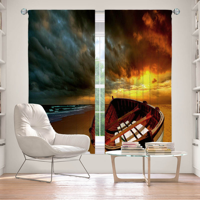 Rideau simple occultant et doux avec passe-tringle Soft Sunrise On The Beach, L 40 po x L 61 po
