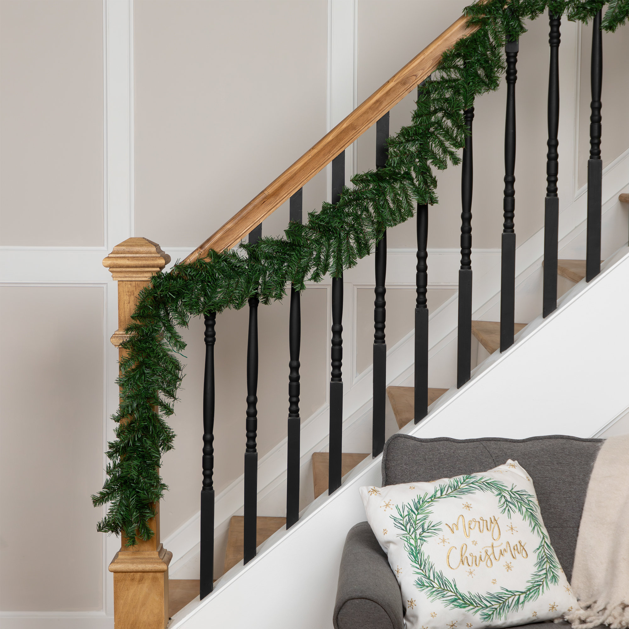 Balsam Pine Artificial Christmas Garland Unlit, 9' L x 8" W, Green