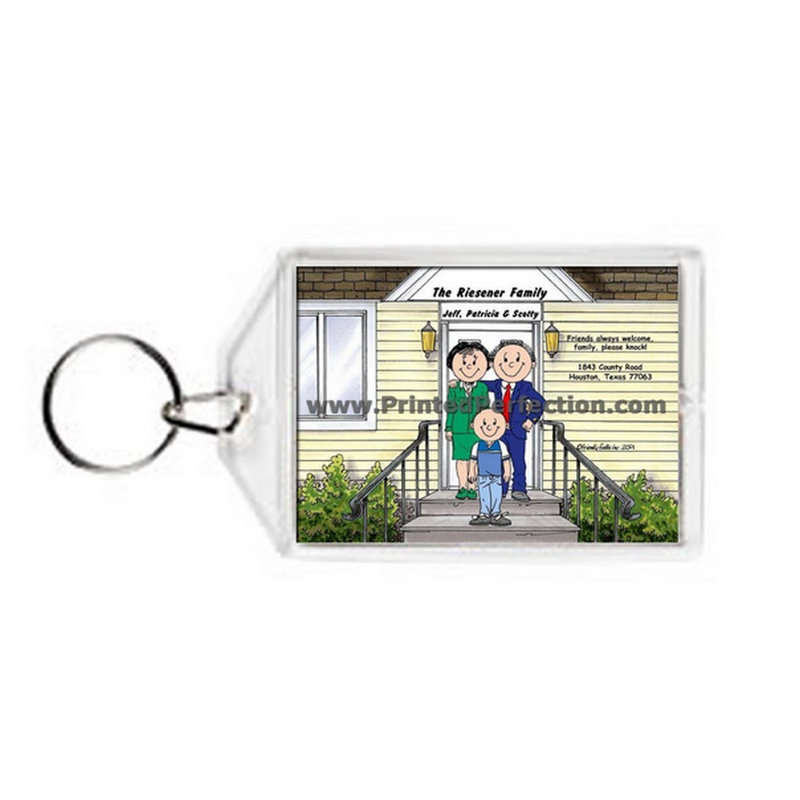Porte-clés en acrylique personnalisé Family Home, Couple - One Boy