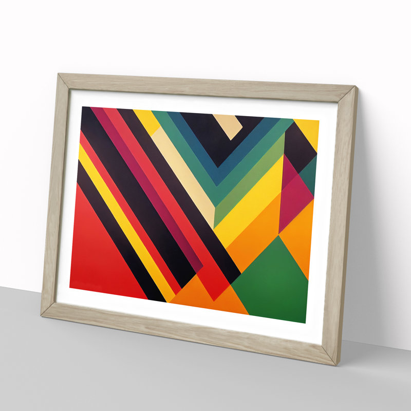 Retro - Single Picture Frame Print, 25cm H x 34cm W x 2cm D, Oak Framed