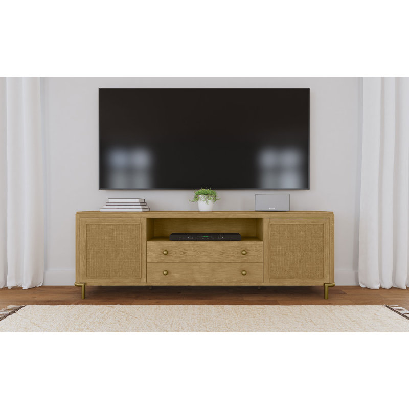 Meuble télé Arini Rattan Cane, Sable lavé