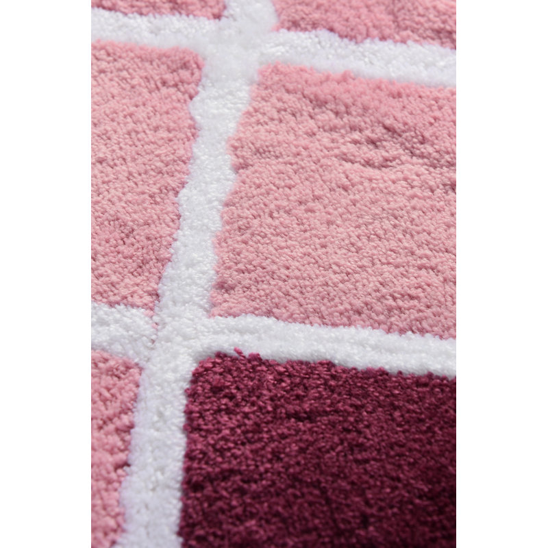 Tapis pour salle de bain Overbury, Rouge / rose