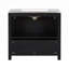 Handcrafted Bathroom Vanity Organizer with Ceramic Sink and Distressed Finish, Ideal for Elegant Storage Solutions