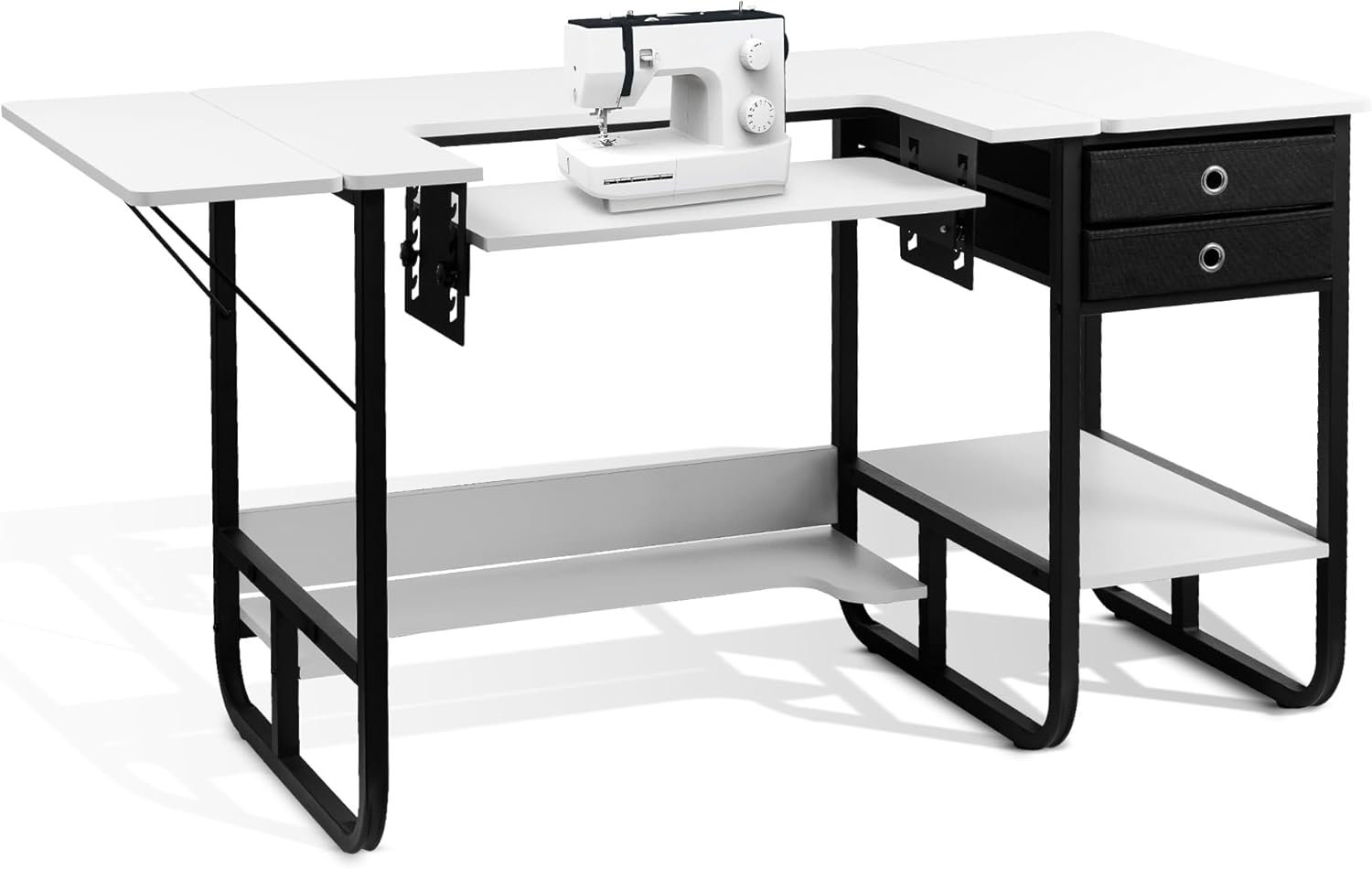 Vividwood Foldable Sewing Machine Table with Adjustable Platform ...